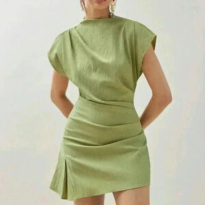 Green Elegant Women's Plain Blouse
